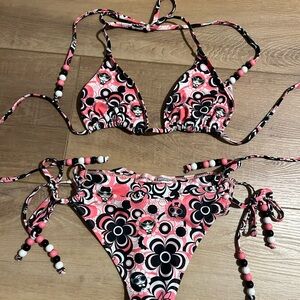 Pink and black Powerpuff Girls bikini set